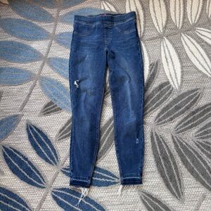 Spanx Women's Medium Wash Denim Distressed Legging Ankle Skinny‎ Size Small